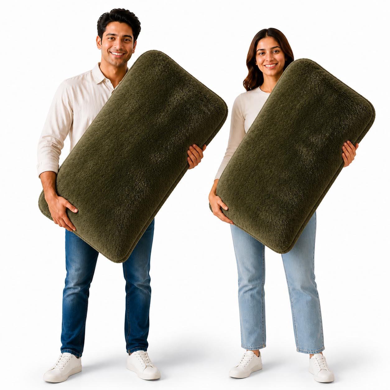 Buy Mollismoons Premium Faux Fur Throw Cushion XXL(30 x 20 x 5
